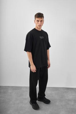 تي شيرت أوفر سايز أسود- Skull Flower